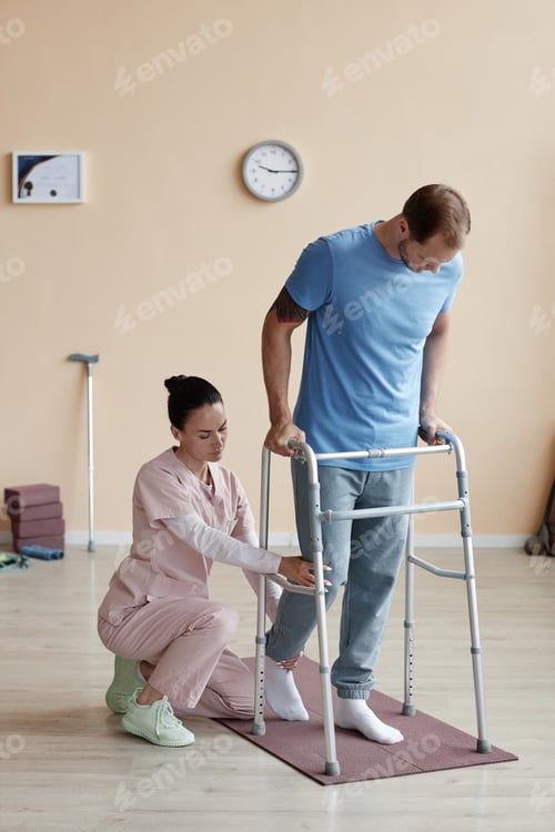 Preview: Patient trying to walk with doctor