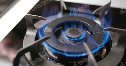 Preview: Gas burning from a kitchen gas stove
