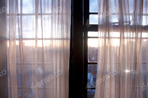 Preview: Window and window curtains light and shadows