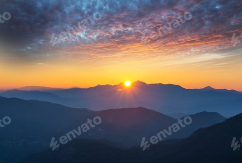 Preview: Mountains on sunset