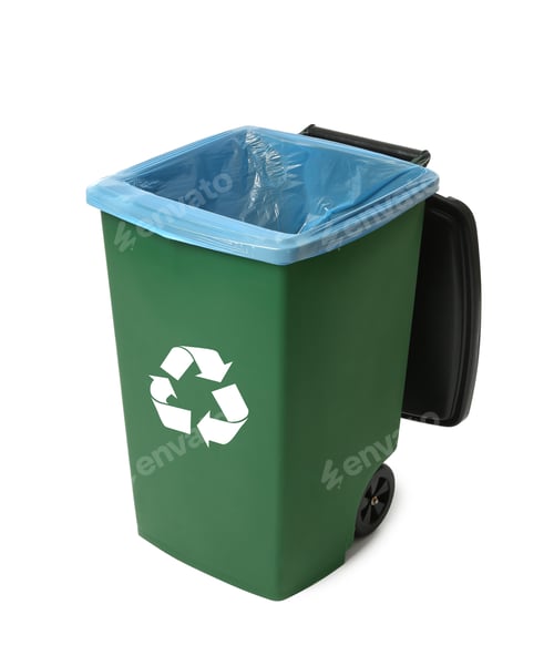 Preview: Trash bin isolated on white. Waste recycling