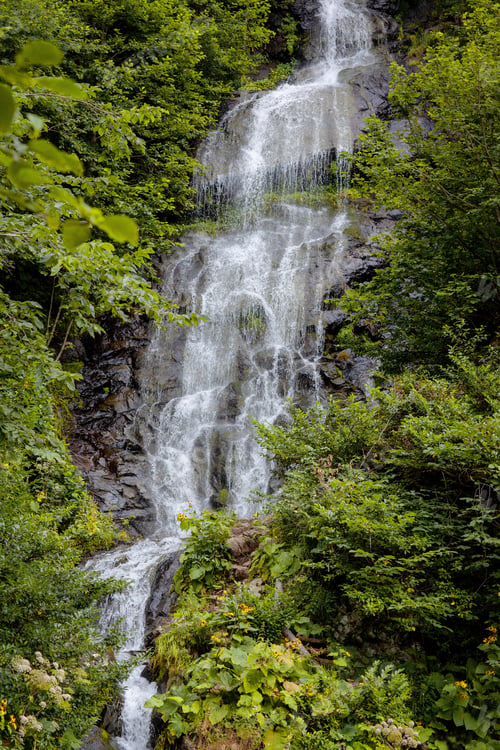 Preview: Beautiful waterfall among the mountains in Abkhazia