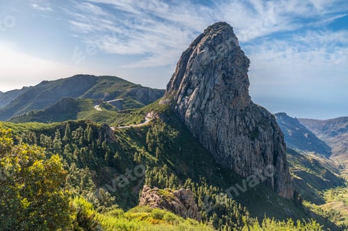 Preview: Mountains landscape from viewpoint de los Roques in La Gomera, Canary Islands, Spain