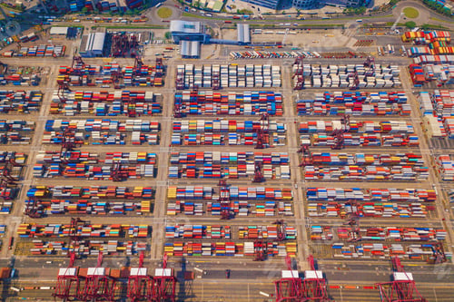 Preview: container cargo ship in the export and import business and logistics. Shipping to the harbor