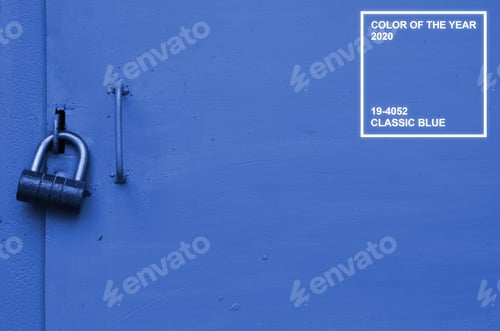 Preview: The texture of the metal surface from the outer old door with a black padlock