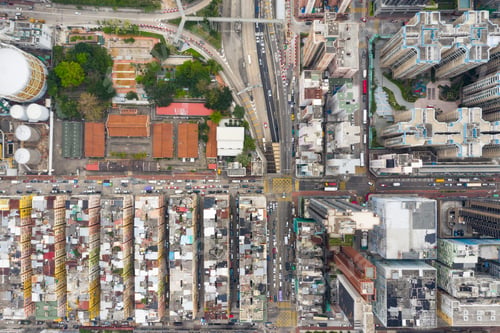 Preview: To Kwa Wan, Hong Kong 03 April 2019: Top view of Hong Kong city
