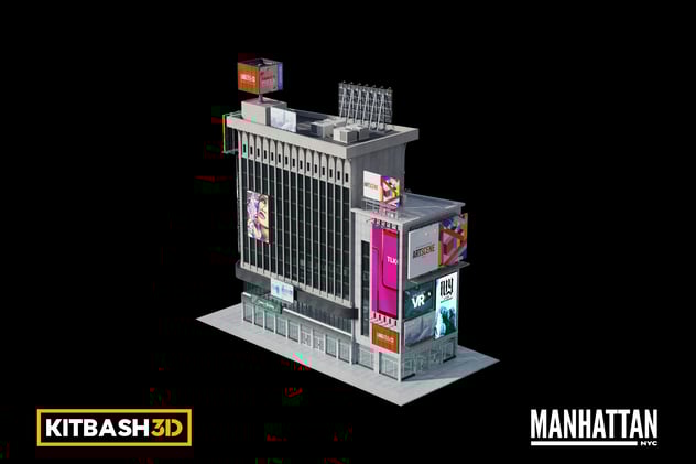 Kitbash: Manhattan - Multimedia Building 3D, Incl. theatre & city - Envato