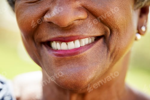 Preview: Close Up Of Smiling Senior Woman In Park