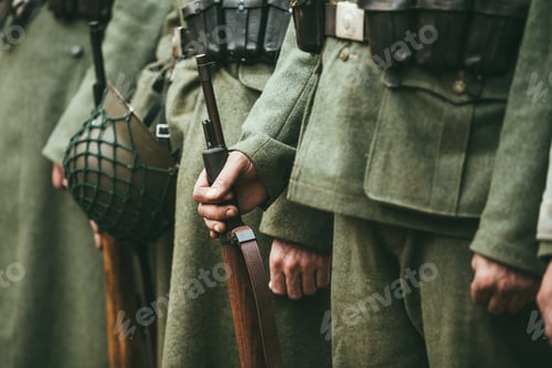 Preview: Close up of german military ammunition of a German soldier