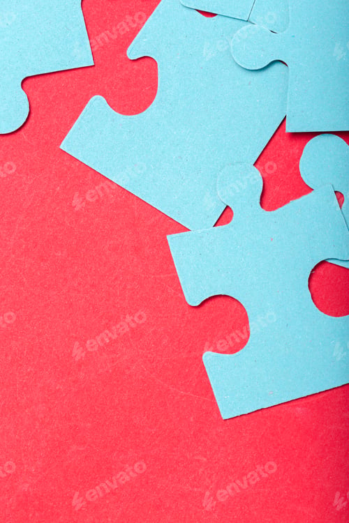 Preview: Puzzle pieces with empty space for text