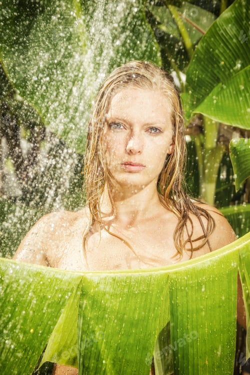 Preview: woman in tropical shower