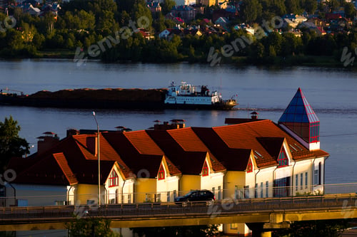 Preview: Summer city landscape with a river
