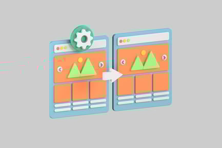 Preview: Settings upgrade interface cartoon style