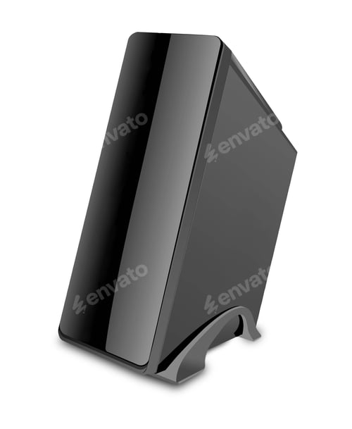 Preview: black computer case isolated on white