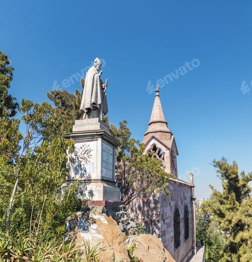 Preview: Monument to archbishop Manuel Vicuna Larrain at Santa Lucia Hill - Santiago, Chile
