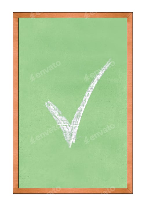 Preview: check mark in blackboard isolated