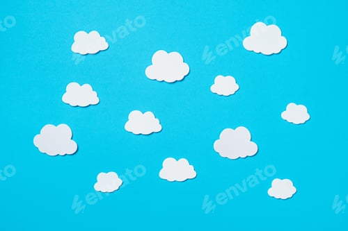 Preview: White clouds on blue background