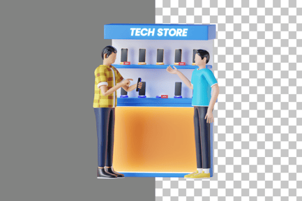 Preview: Tech Store 3D Illustration