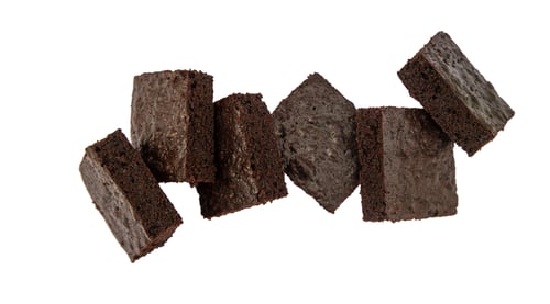 Preview: brownie isolate on white background. Selective focus.