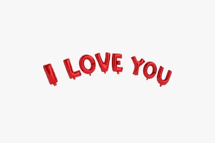 Preview: Red Foil 'I Love You' Balloon Letters