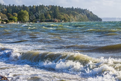 Preview: A View Of The Puget Sound On A Windy Day From Normandy Park, Washington.