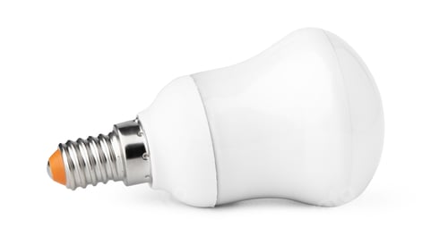 Preview: One light bulb isolated on white background