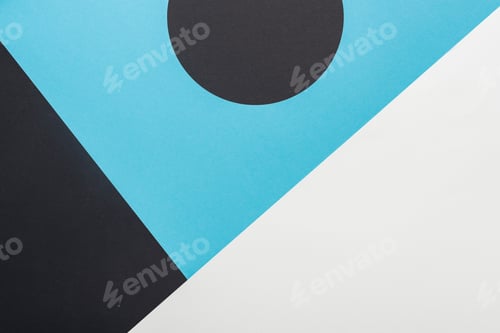 Preview: top view of black, blue and white abstract geometric background