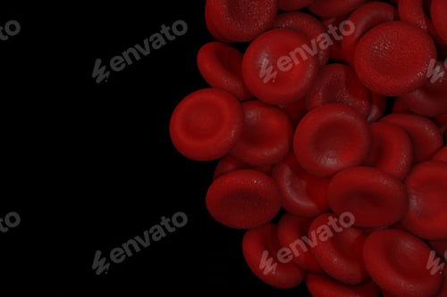 Preview: Red blood cells clot. Scientific and medical abstract concept. Transfer of important elements in the