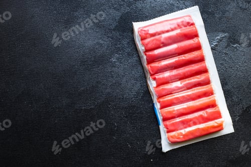Preview: Crab Sticks Seafood Semi-Finished Fish Mince Ready To Cook And Eat On The Table For Healthy Meal