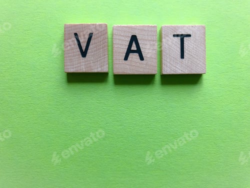 Preview: VAT, acronym fir Value Added Tax, as a banner headline