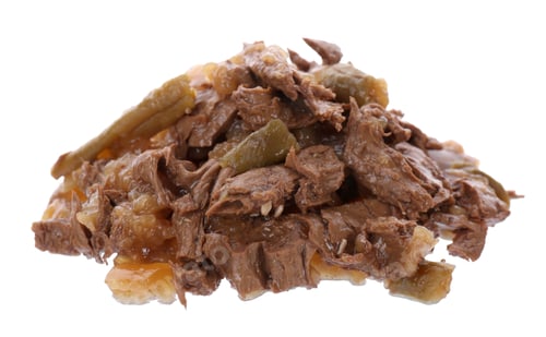 Preview: Pile of wet pet food isolated on white