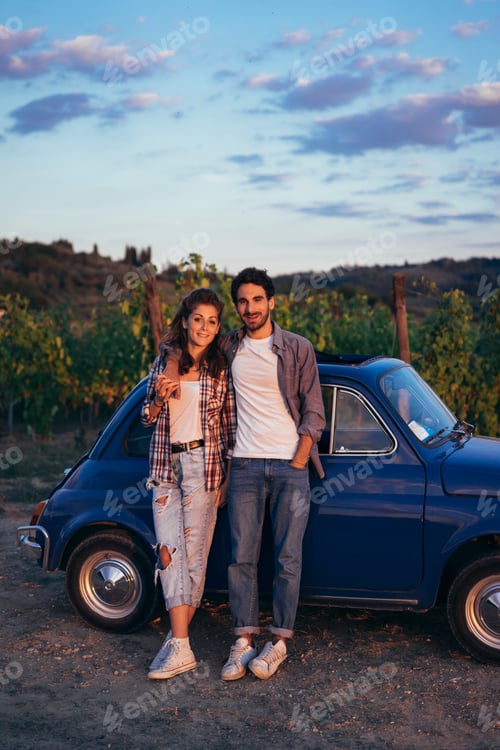 Preview: Young Couple Trip With Vintage Car