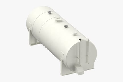Preview: Industrial Horizontal Storage Tank with Piping