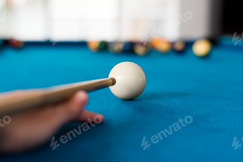 Preview: Man playing pool by himself