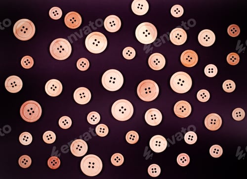 Preview: Different Buttons Lie On A Black Background