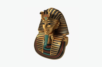 Preview: Egyptian pharaoh mask with headdress and necklace