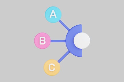 Preview: Abstract graphic with three circles and letters A, B, and C.