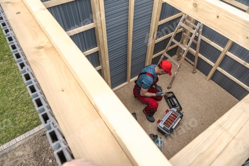 Preview: Wooden Frame and Composite Walls Garden Storage Shed Building