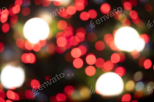 Preview: blurred Chrismas background with street lights on the night street