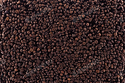 Preview: full frame of aromatic roasted coffee beans background