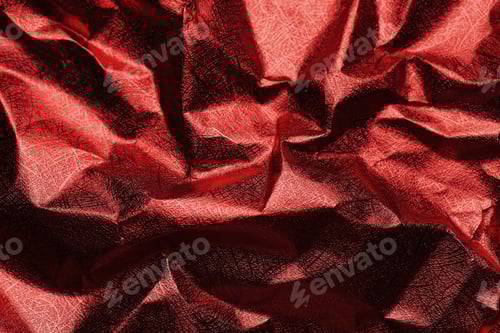 Preview: Background of crumpled red metal sheet