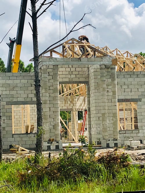 Preview: Home being constructed.