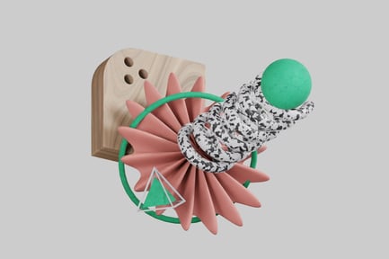 Vorschau: Abstrakte Komposition mit geometrischen Formen und lebendigen Farben