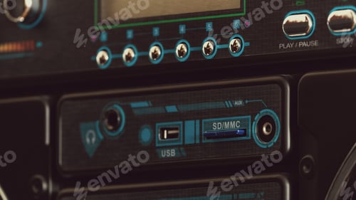 Preview: Old boombox music player control panel