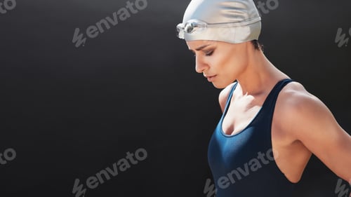 Preview: Swimmer preparing for a swim