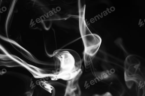 Preview: Swirling White Smoke Against a Dark Background