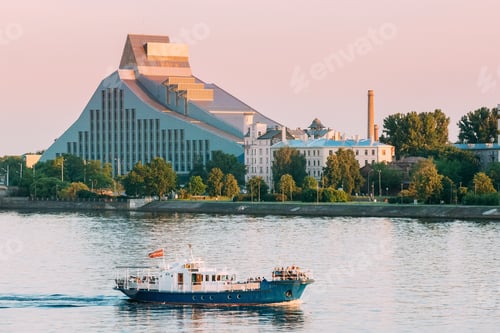 Preview: Riga, Latvia. View Of Building Of National Library Lock Of Light