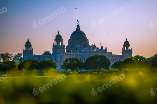 Preview: Selective focus shot of the Maidan in Kolkata, India during a beautiful sunset