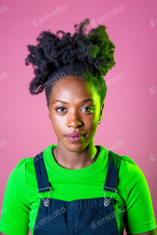 Preview: Young black woman smiling confident and serene