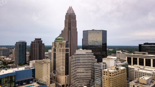 Preview: Aerial View in close between the buidlings of Charlotte North Carolina